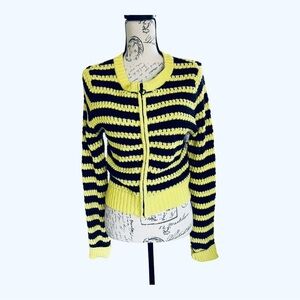 Princess VERA WANG striped zip cardigan size M